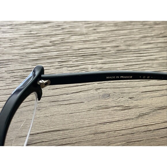 Vintage France Cat Eye Eyeglasses Frames ONLY Rhinestone Black half rim - Picture 3 of 13